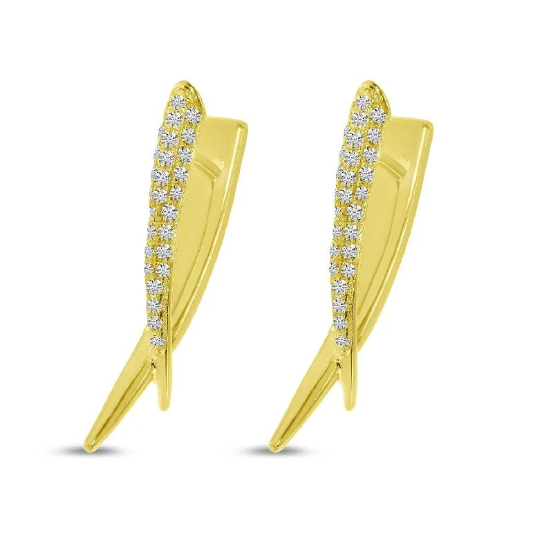 women’s flower earrings-DIAMOND EDGY HUGGIE EARRINGS E10520