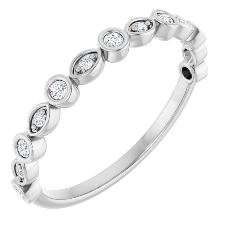 women’s silver engagement rings-Platinum 1/6 CTW Lab-Grown Diamond  Anniversary Band