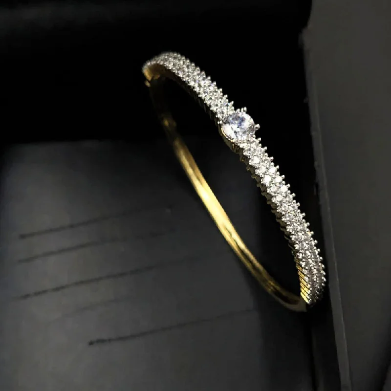 women’s gold engagement rings-women’s diamond bracelet-Aamrapali Gold  Plated  AD  Bangle