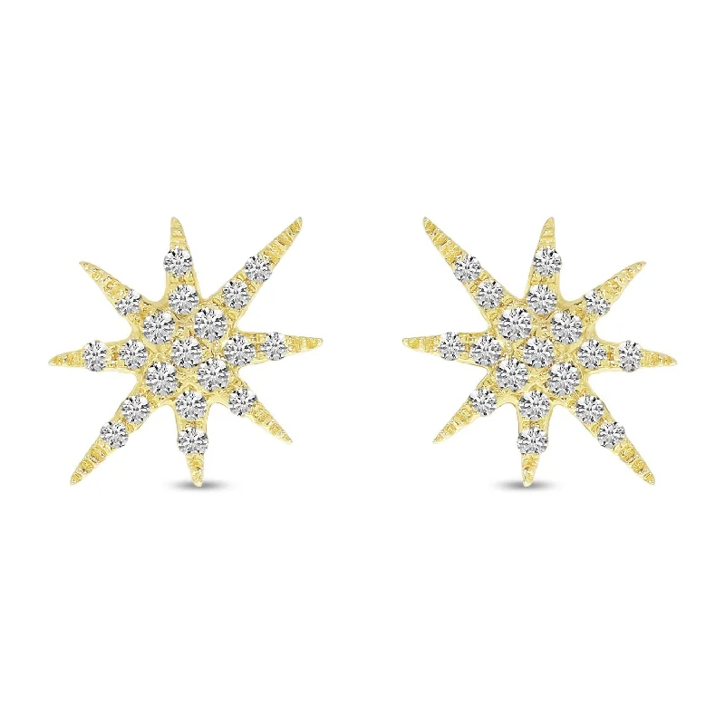 women’s vintage earrings-DIAMOND STARBURST EARRINGS E10412W