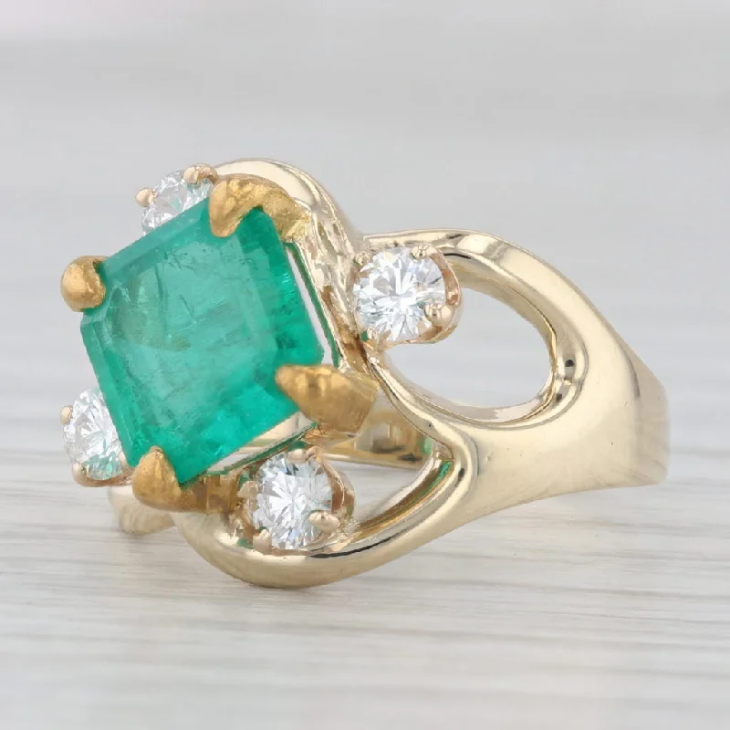 2.57ctw Emerald Diamond Ring 14k Yellow Gold Size 6