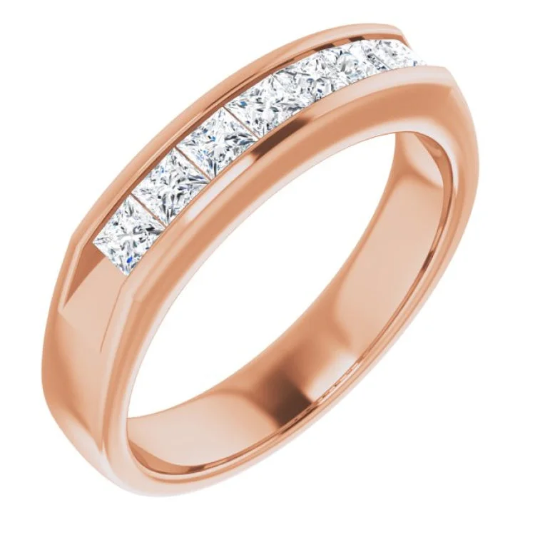 women’s chunky rings-14K Rose 9/10 CTW Natural Diamond Band