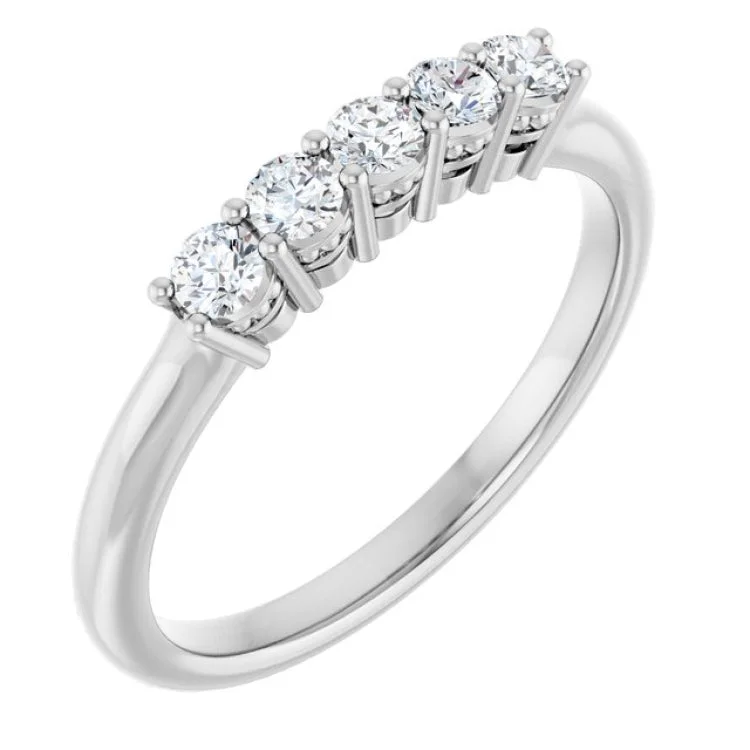 women’s affordable diamond rings-Platinum 1/3 CTW Lab-Grown Diamond  Anniversary Band