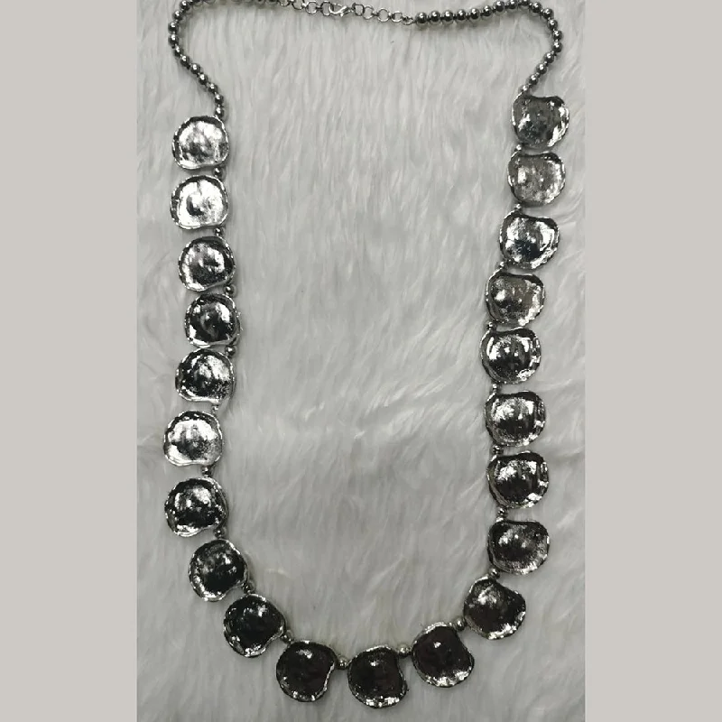 women’s custom necklace-Kumavat Jewels Oxidised Plated Long Necklace