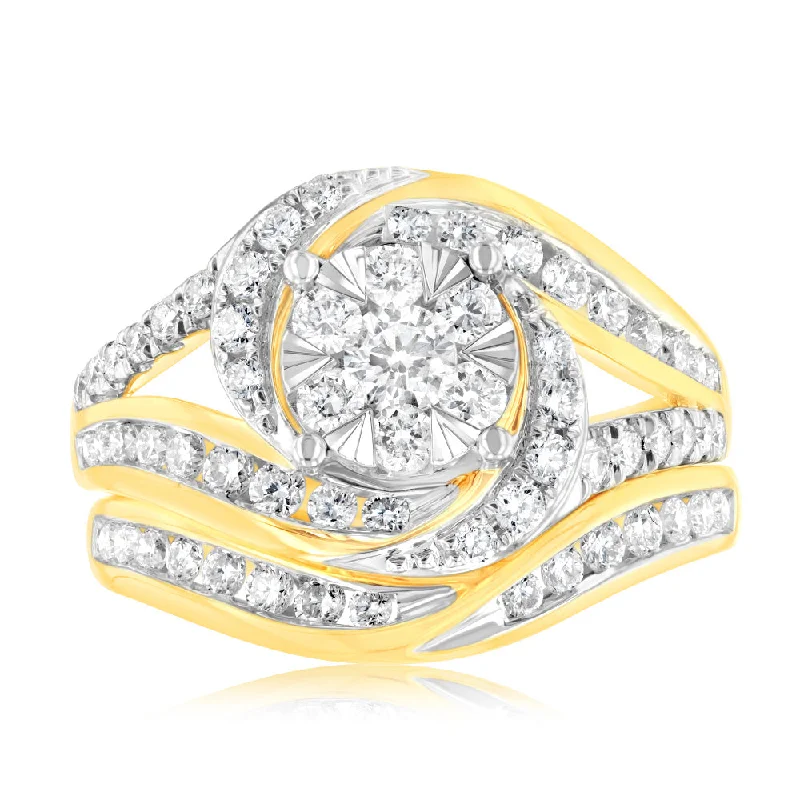 Luminesce Lab Grown 9ct Yellow Gold 1 Carat Bridal Diamond Ring