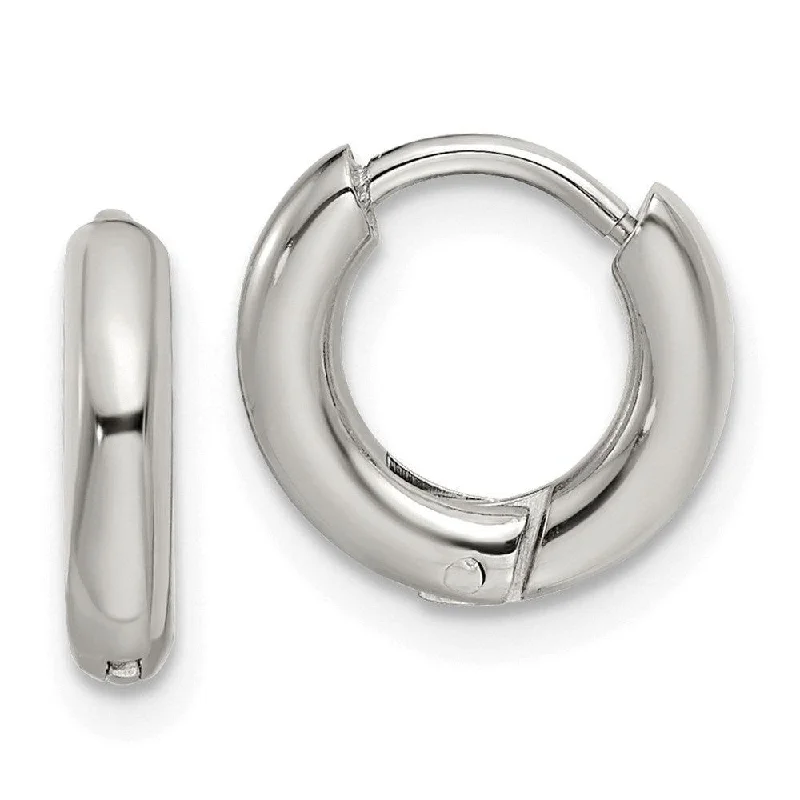 women’s zodiac earrings-Stainless Steel Polished 2.5mm Hinged Hoop Earrings