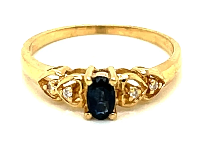 Sapphire and Diamond Ring in 14k Yellow Gold