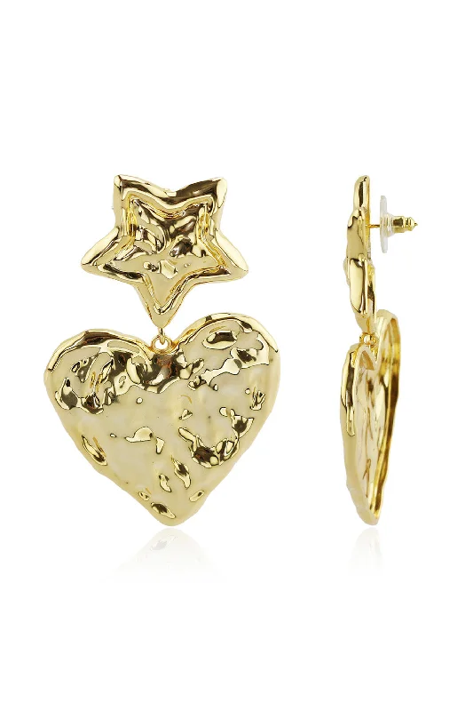 women’s vintage hoop earrings-Aiko Gold Heart Earrings