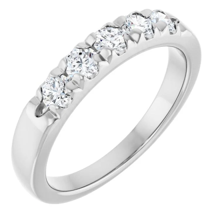 women’s ruby diamond rings-Platinum 1/2 CTW Lab-Grown Diamond  French-Set Anniversary Band