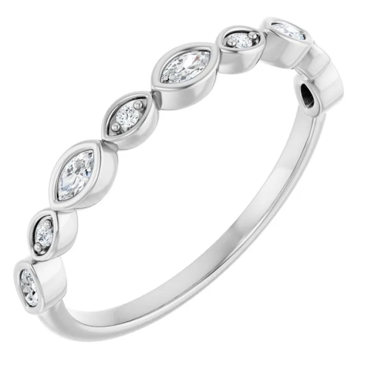 women’s minimalist wedding rings-14K White 1/5 CTW Lab-Grown Diamond  Anniversary Band