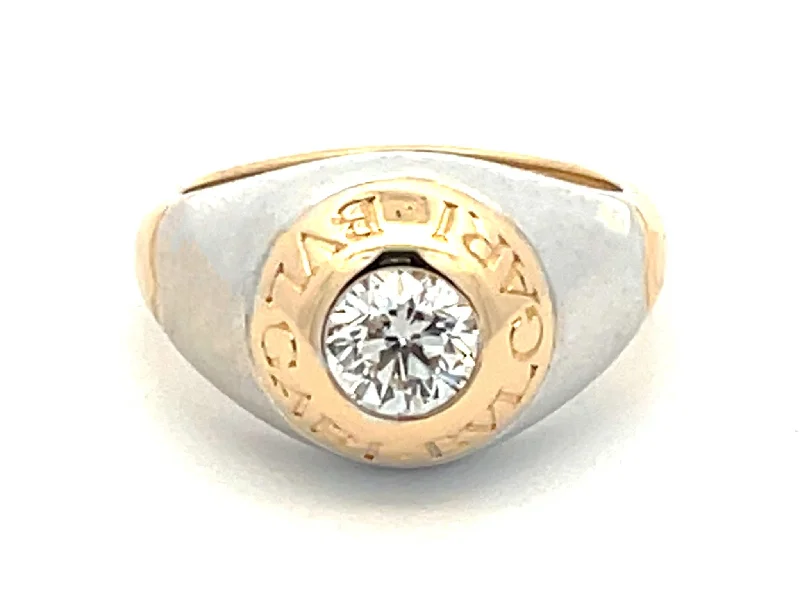 Bvlgari Diamond Ring in 18K White and Yellow Gold