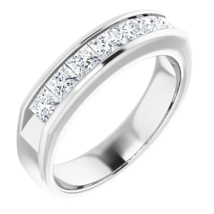 women’s double band ring-Platinum 1 3/8 CTW Natural Diamond Band