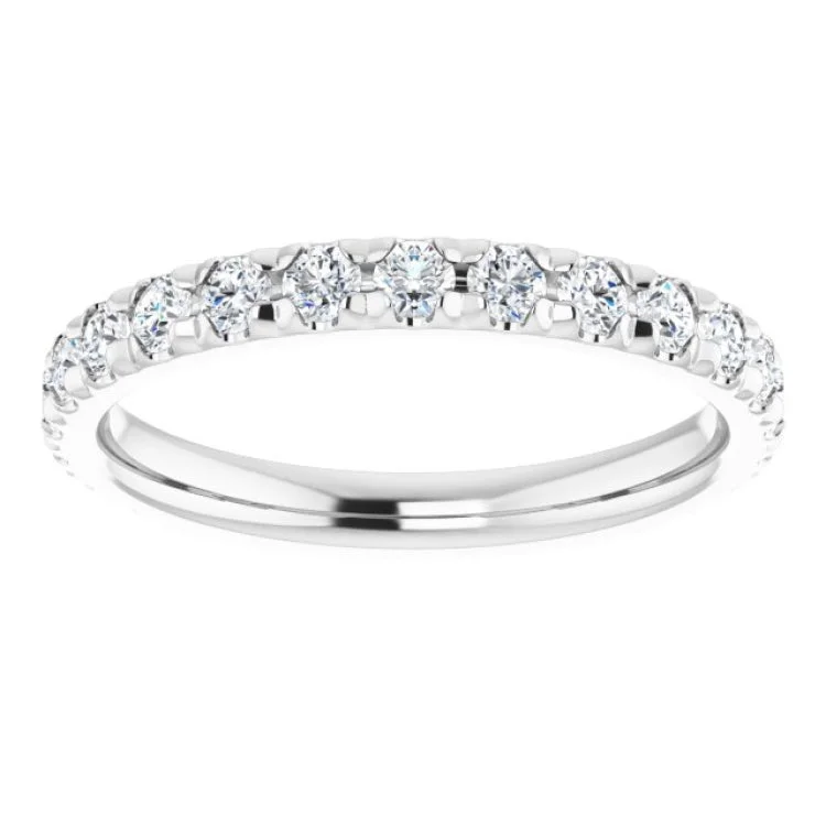 women’s custom diamond rings-14K White 3/4 CTW Natural Diamond French-Set Anniversary Band