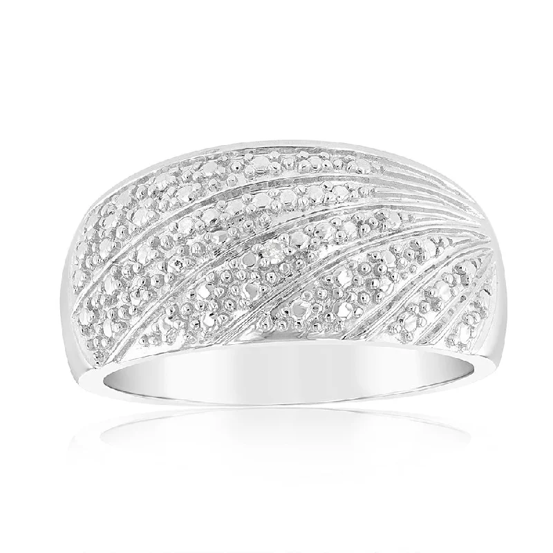 0.05Ct Chain Diamond Ring in Sterling Silver