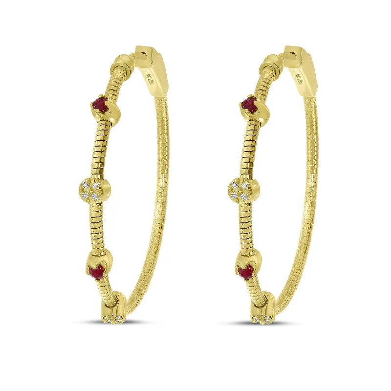 women’s dangling pearl earrings-PRECIOUS DIAMOND FLEX HOOP EARRINGS E4287