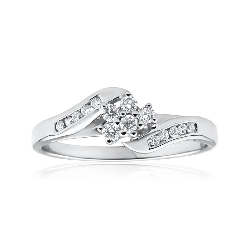 9ct White Gold 1/4 Carat Diamond Ring