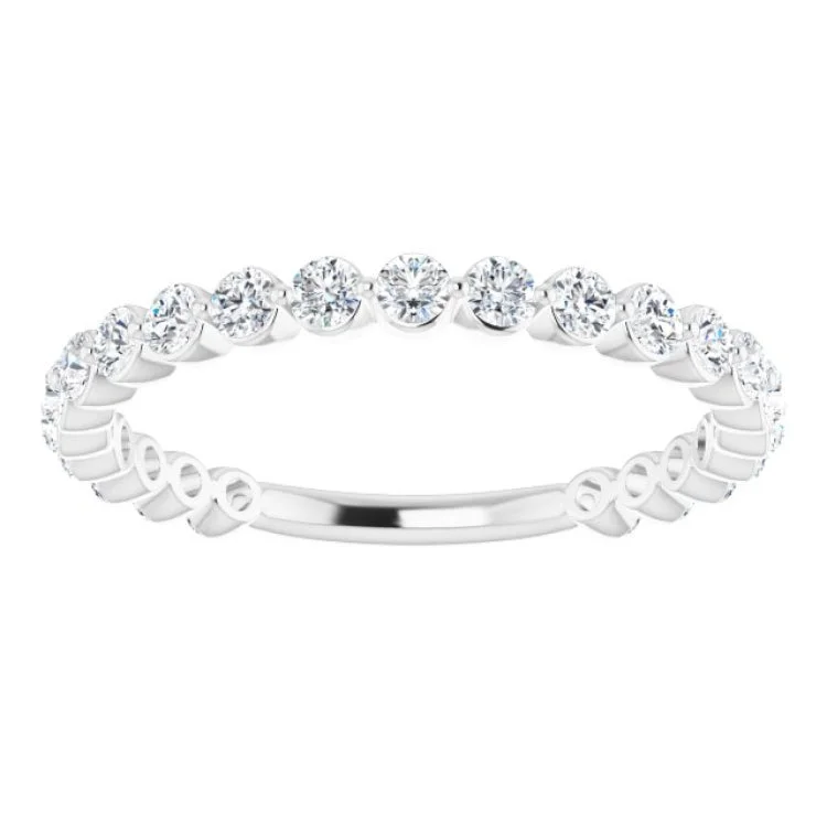 women’s oval ring-Platinum 3/4 CTW Lab-Grown Diamond Anniversary Band