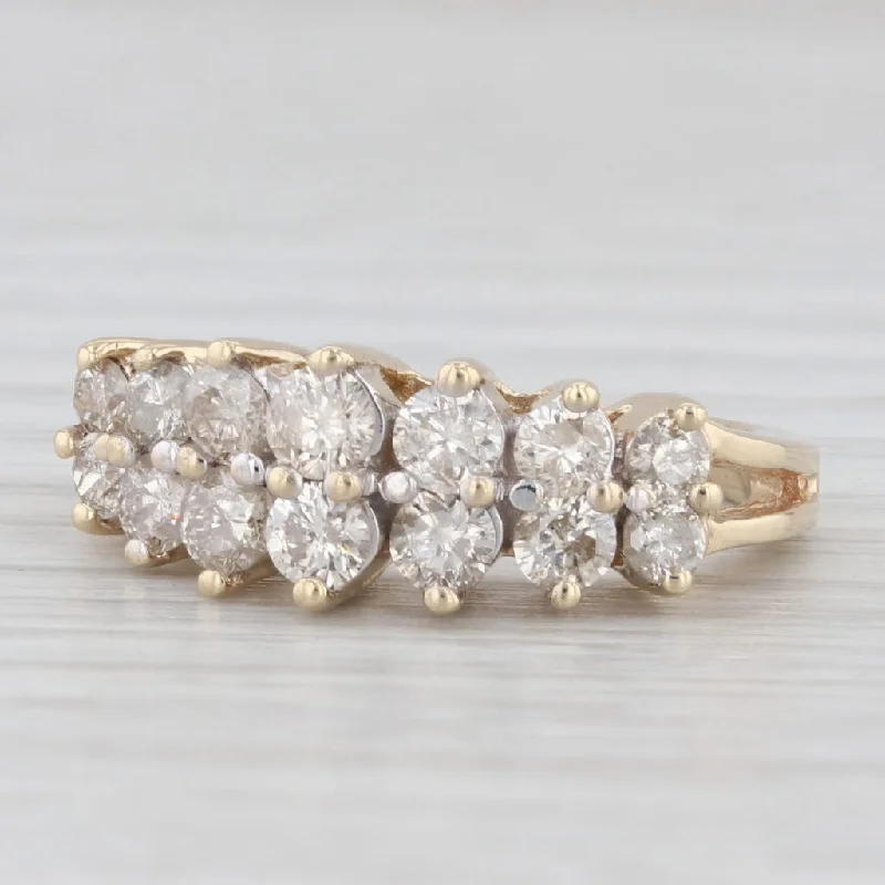 0.80ctw Tiered Diamond Ring 10k Yellow Gold Size 3.75 Stackable Anniversary