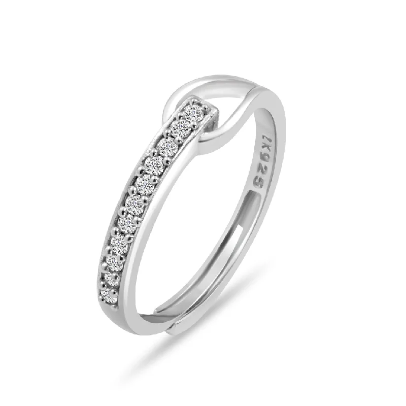 women’s oval ring-Zarkan love knot Propose 925 Silver Ring