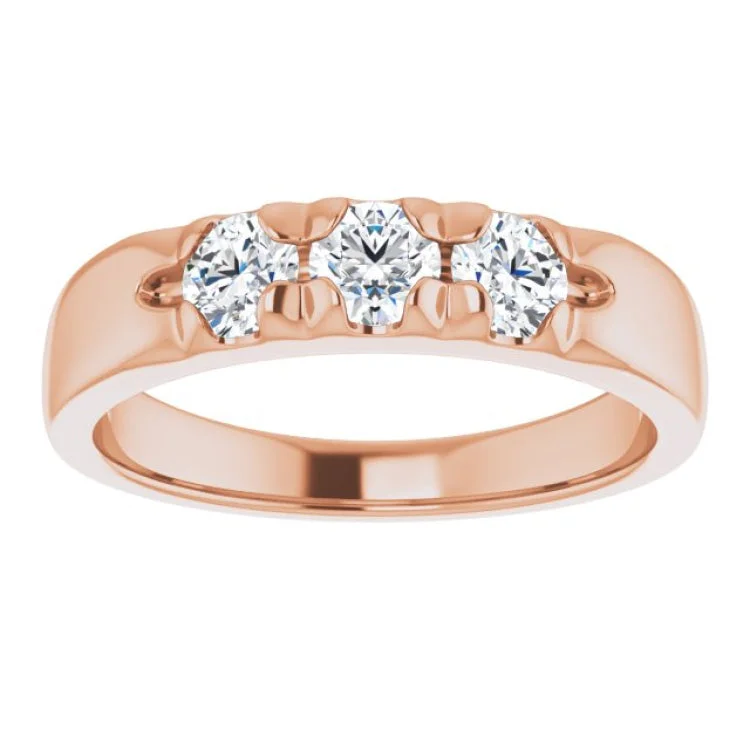 women’s custom wedding ring-14K Rose 5/8 CTW Natural Diamond Anniversary Band