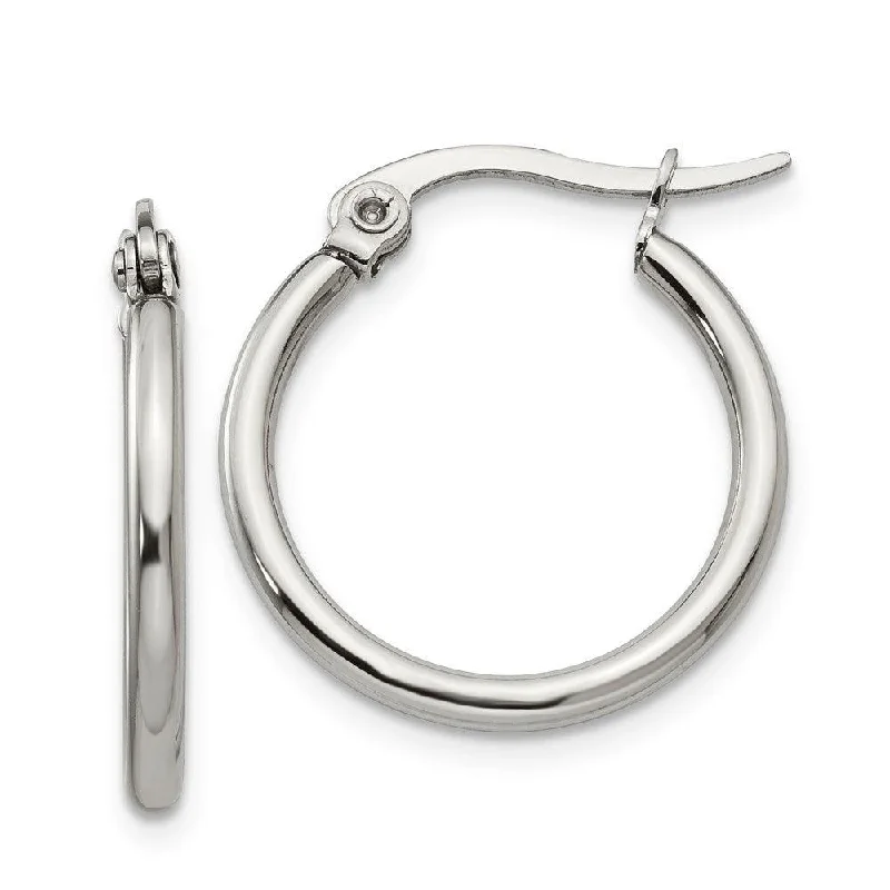 women’s gold hoop earrings-Stainless Steel 19.50mm Diameter Hoop Earrings