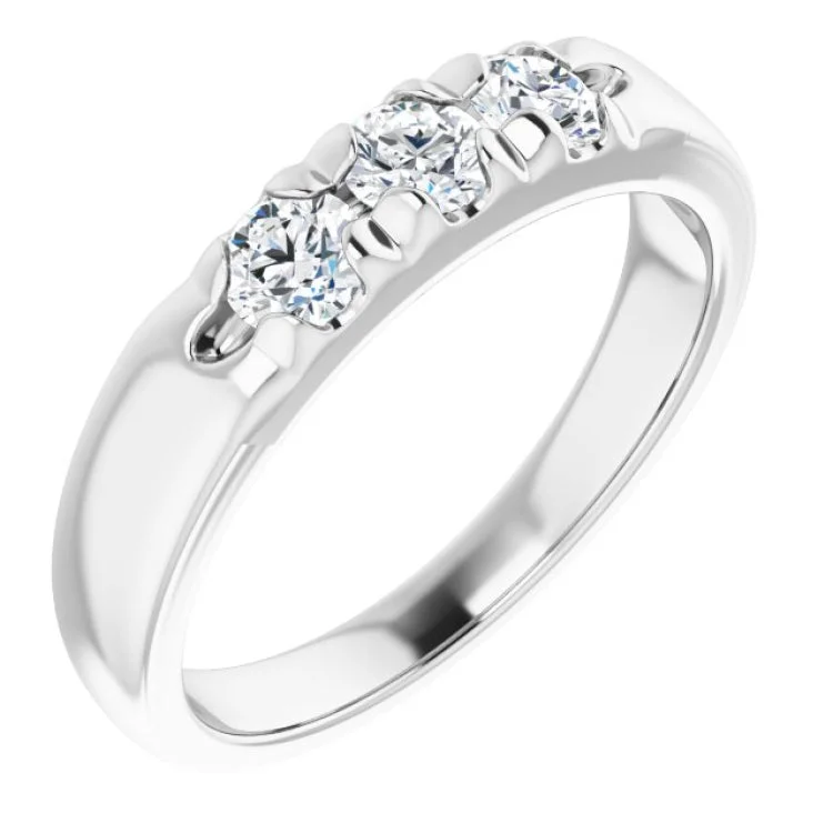 women’s aquamarine ring-Platinum 1/2 CTW Natural Diamond Anniversary Band