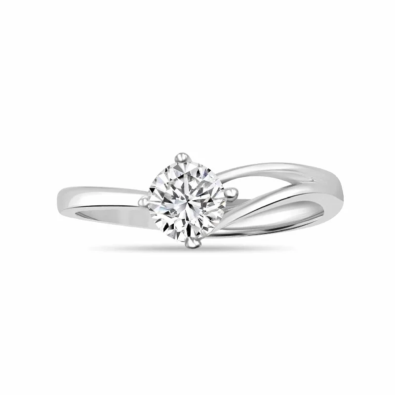 women’s gold engagement rings-Minimal Pure Silver Solitaire Ring