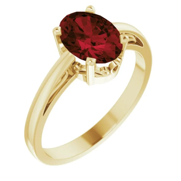 women’s pink sapphire rings-14K Yellow Natural Mozambique Garnet Ring