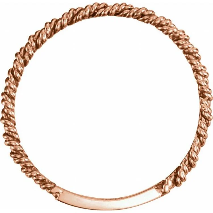 women’s custom rings-18K Rose 2 mm Twisted Rope Band