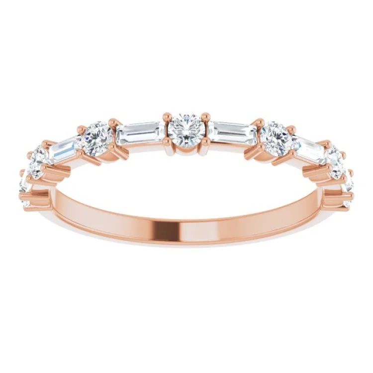 women’s high-end rings-14K Rose 1/2 CTW Lab-Grown Diamond Anniversary Band