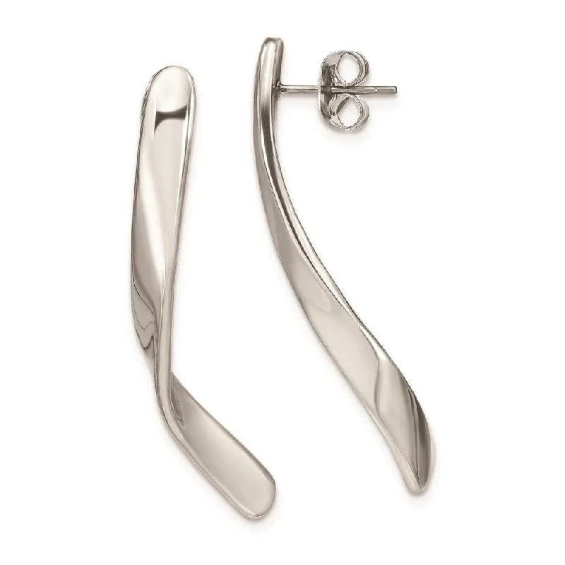 women’s sterling silver stud earrings-Stainless Steel Polished Post Earrings