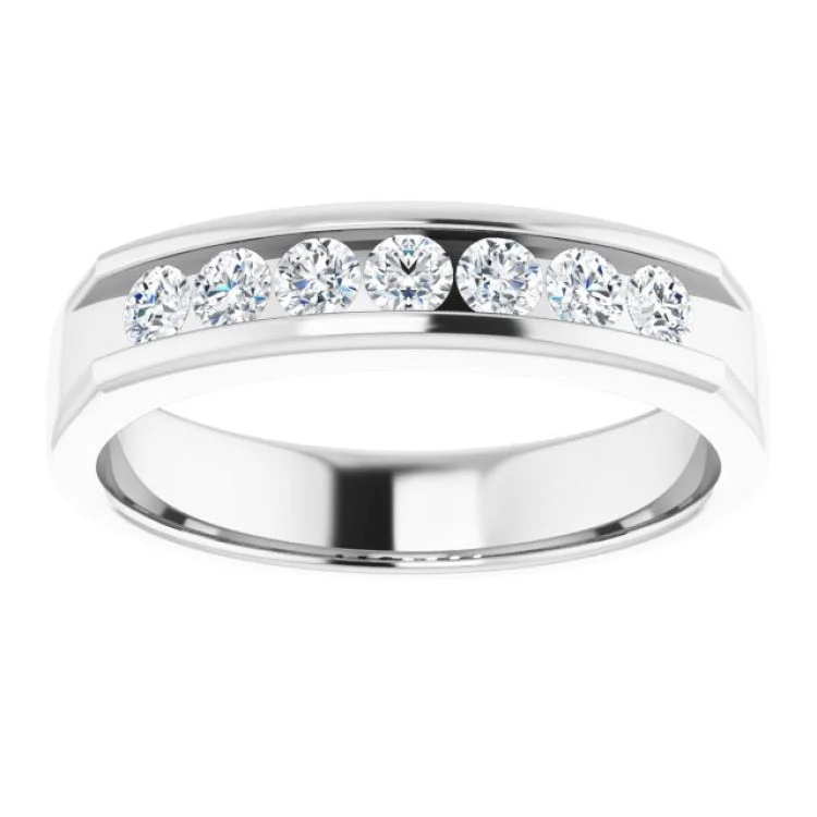 women’s cocktail rings-Platinum 1/2 CTW Natural Diamond Band