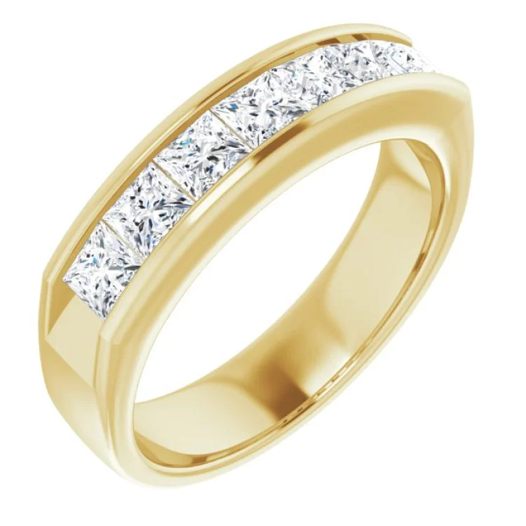 women’s silver wedding ring-14K Yellow 1 3/4 CTW Natural Diamond Band