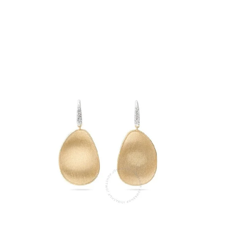 women’s infinity earrings-Lunaria Collection 18K Yellow Gold and Diamond Medium Drop Earrings