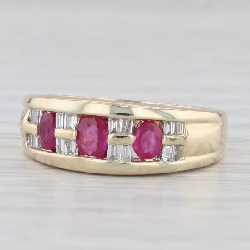 1.05ctw Ruby Diamond Ring 14k Yellow Gold Size 6.75-7