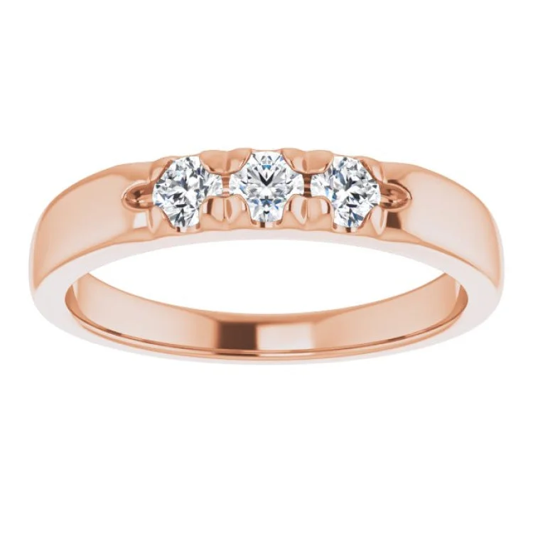 women’s stackable rings-14K Rose 1/3 CTW Lab-Grown Diamond Anniversary Band