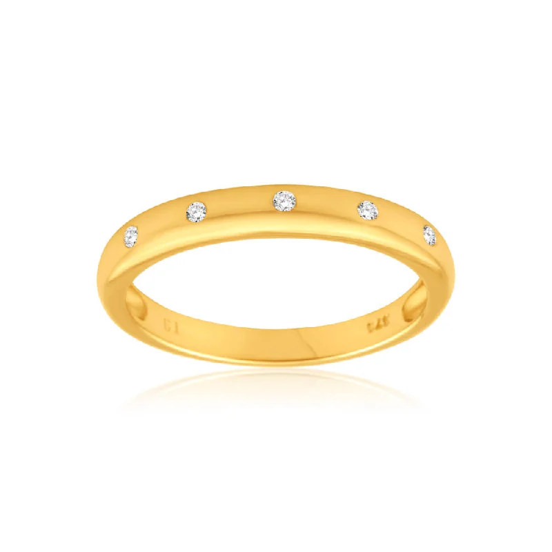 9ct Yellow Gold 5 Diamond Ring