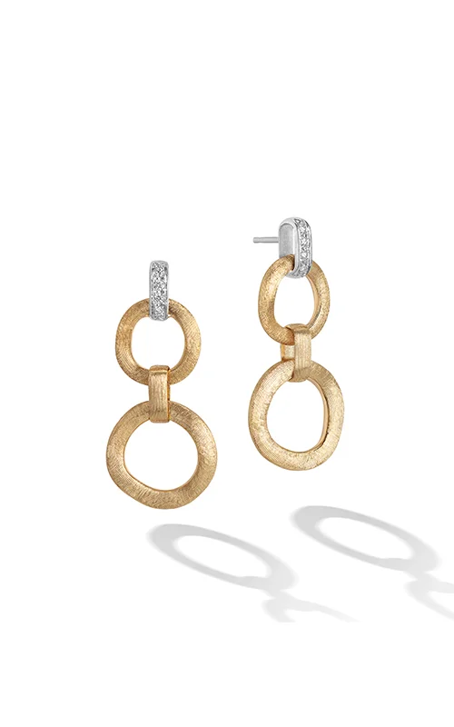 women’s hoop and stud earrings-MARCO BICEGO JAIPUR GOLD EARRINGS OB1759 B YW