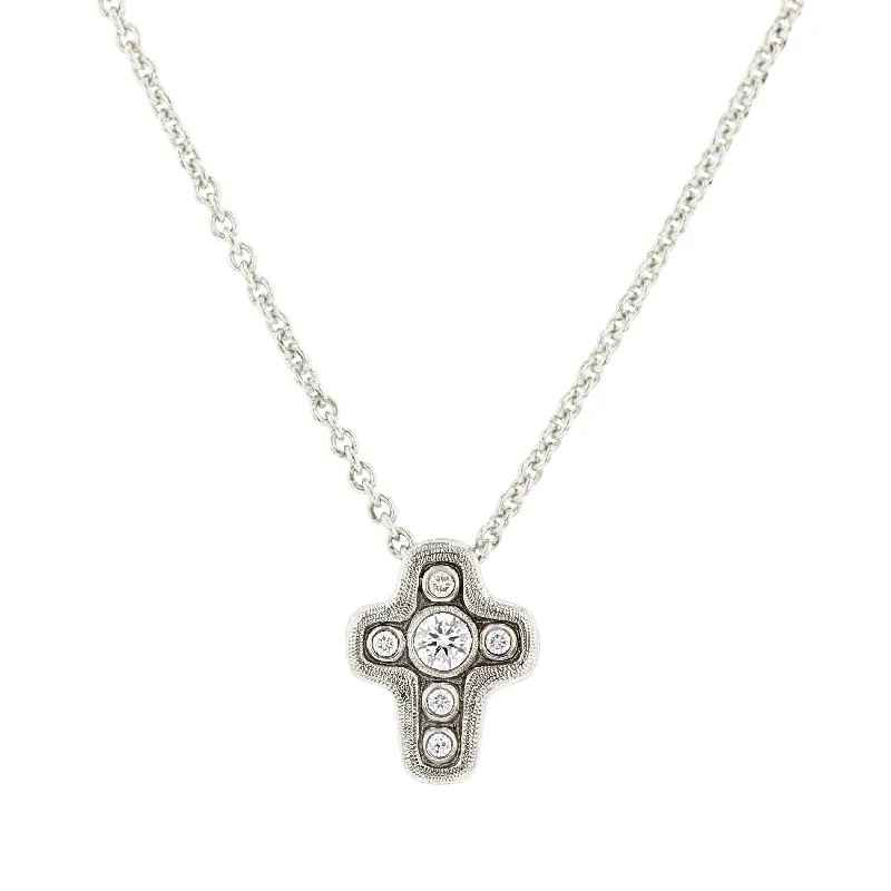 women’s turquoise necklace-Platinum Diamond Cross Pendant Necklace