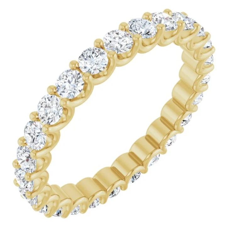 women’s wedding bands-14K Yellow 1 3/8 CTW Natural Diamond Eternity Band Size 6