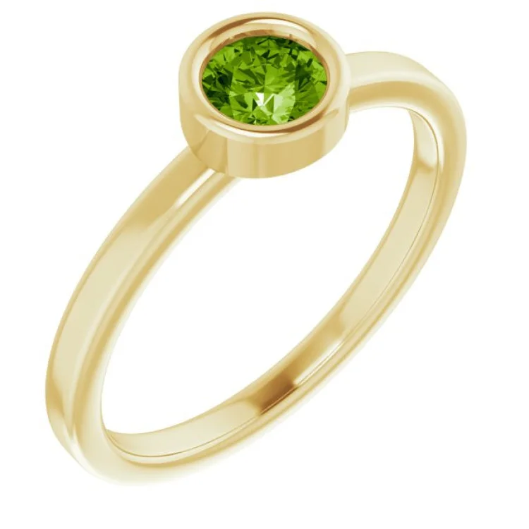 women’s antique rings-14K Yellow 4.5 mm Natural Peridot Ring