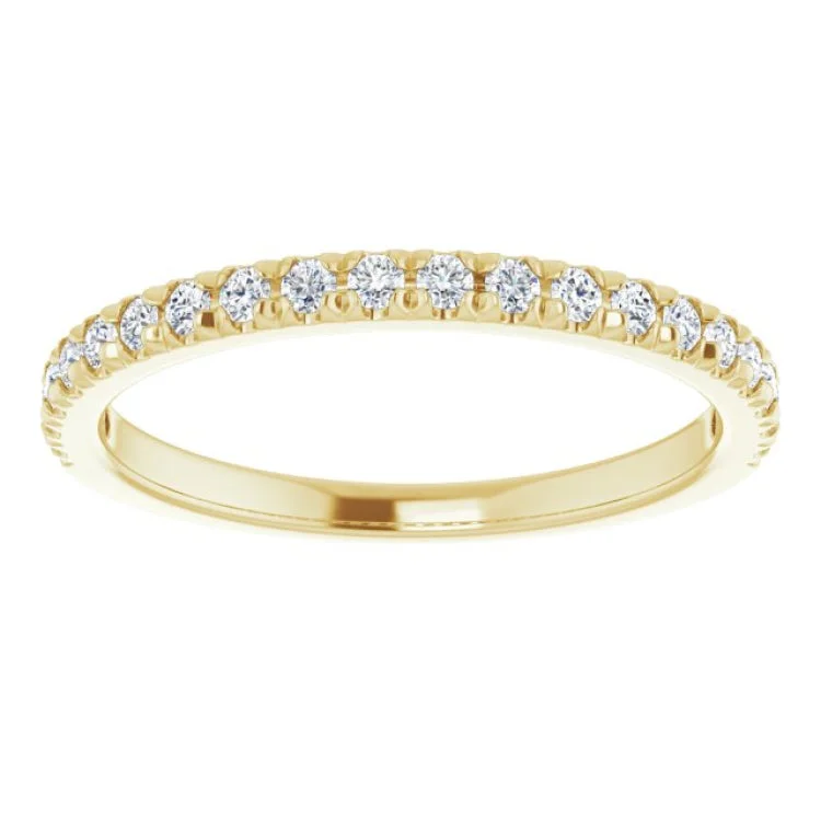 women’s engagement rings with diamonds-14K Yellow 1/4 CTW Lab-Grown Diamond French-Set Anniversary Band