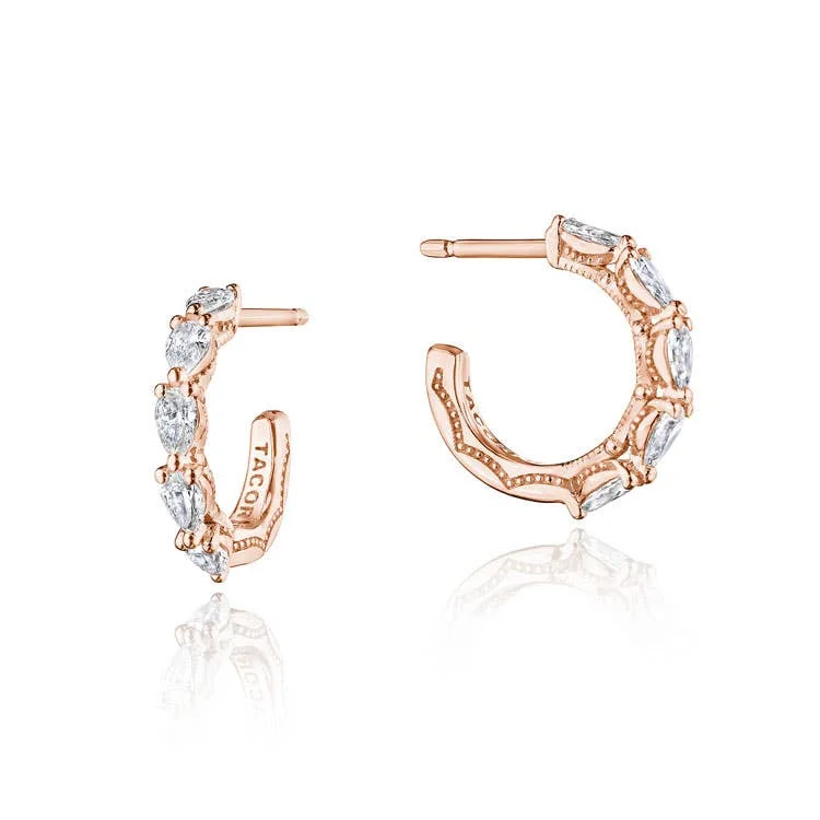 women’s cubic zirconia earrings-Stilla | Small Hoop Earrings in 18k Rose Gold - 12.90mm FE827PK