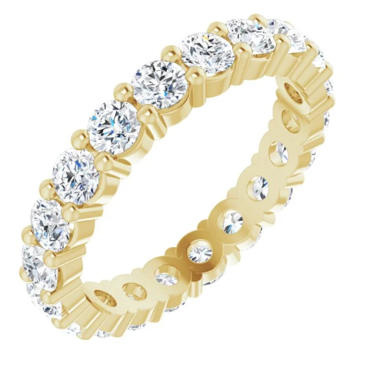 women’s minimalist wedding rings-14K Yellow 2 1/8 CTW Lab-Grown Diamond Eternity Band Size 8