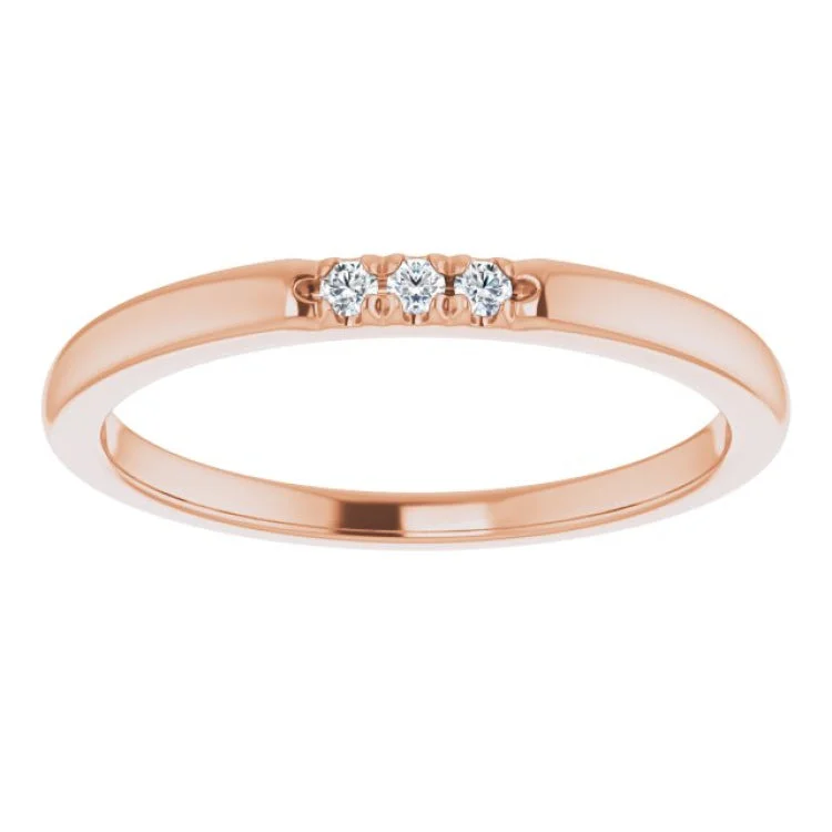 women’s white gold rings-14K Rose .04 CTW Natural Diamond Anniversary Band