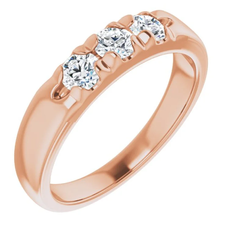 women’s art deco rings-14K Rose 1/2 CTW Natural Diamond Anniversary Band