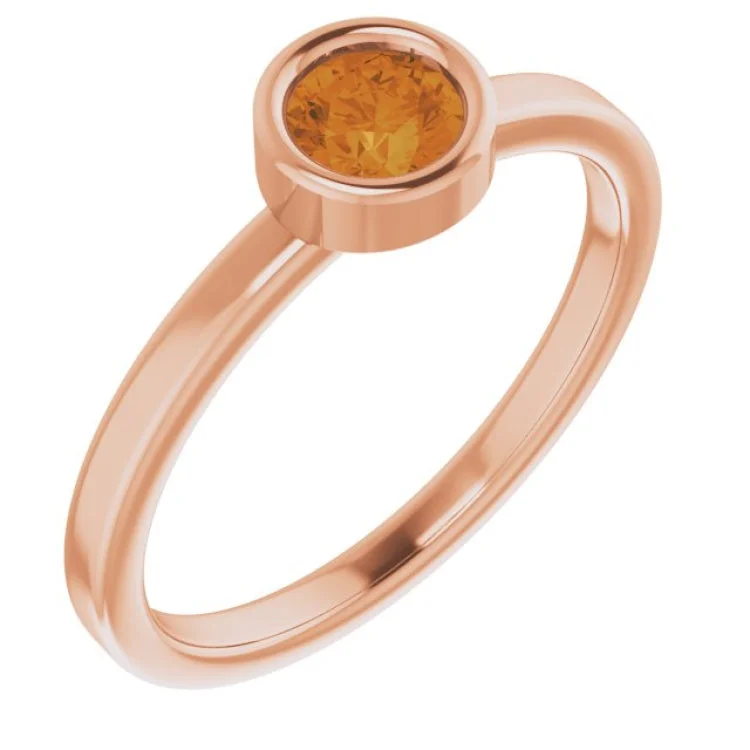 women’s vintage wedding rings-14K Rose 4.5 mm Natural Citrine Ring