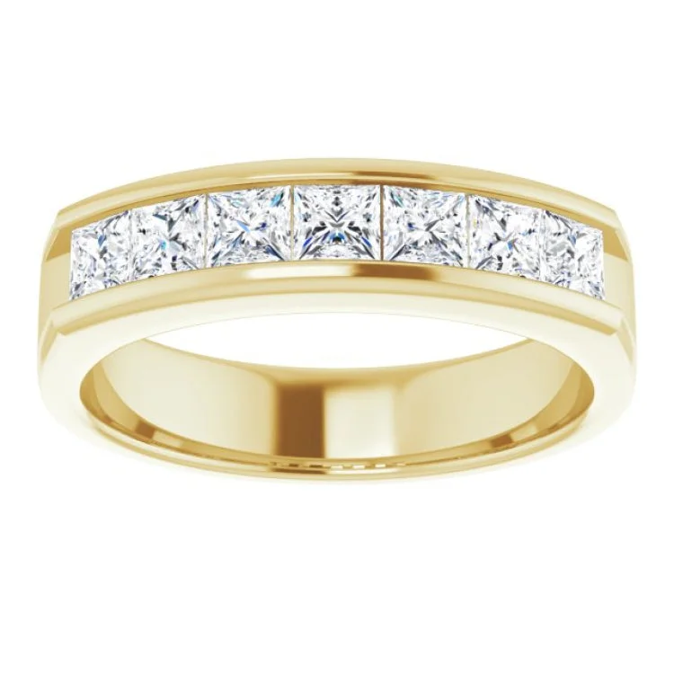 women’s princess cut ring-14K Yellow 1 3/8 CTW Natural Diamond Band