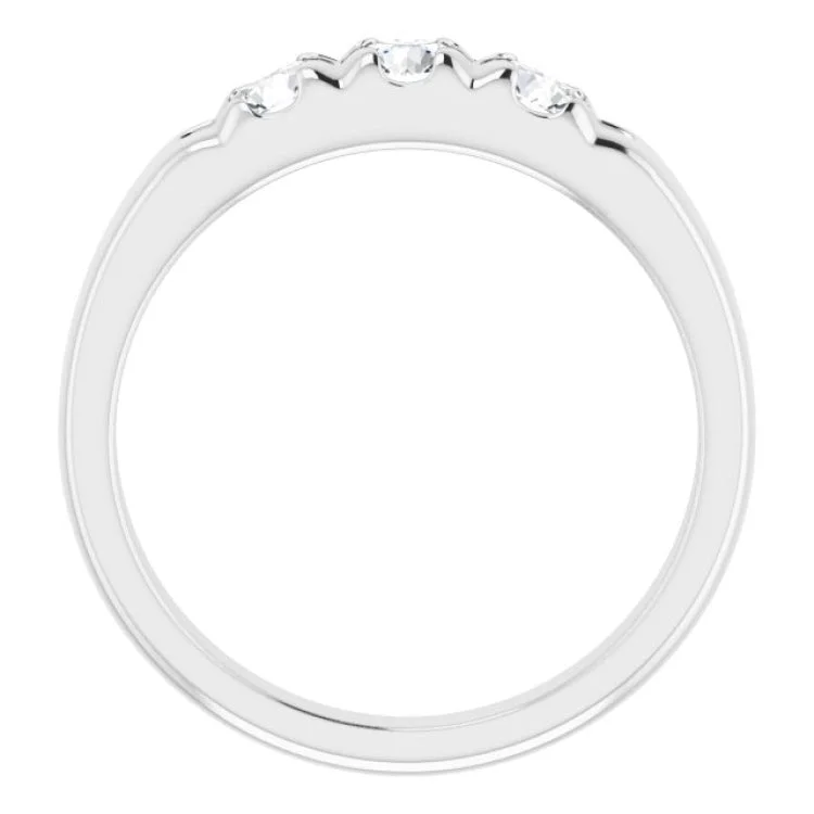 women’s minimalist wedding rings-14K White 5/8 CTW Natural Diamond Anniversary Band