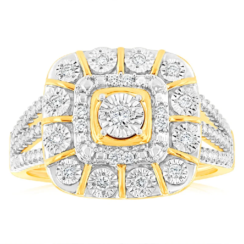 Luminesce Lab Grown 1/6 Carat Diamond Ring in 9ct Yellow Gold